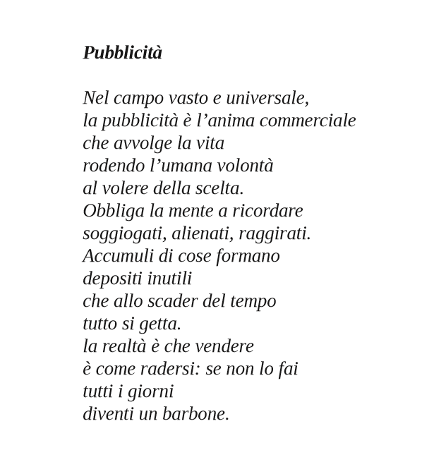 POESIA - Pubblicità