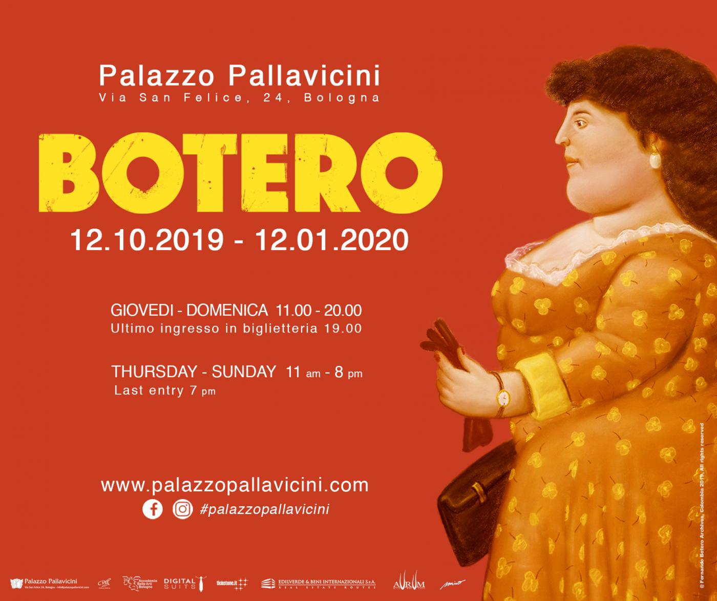 Mostra di Fernando Botero organizzata da Palazzo Pallavicini a cura di Francesca Bogliolo