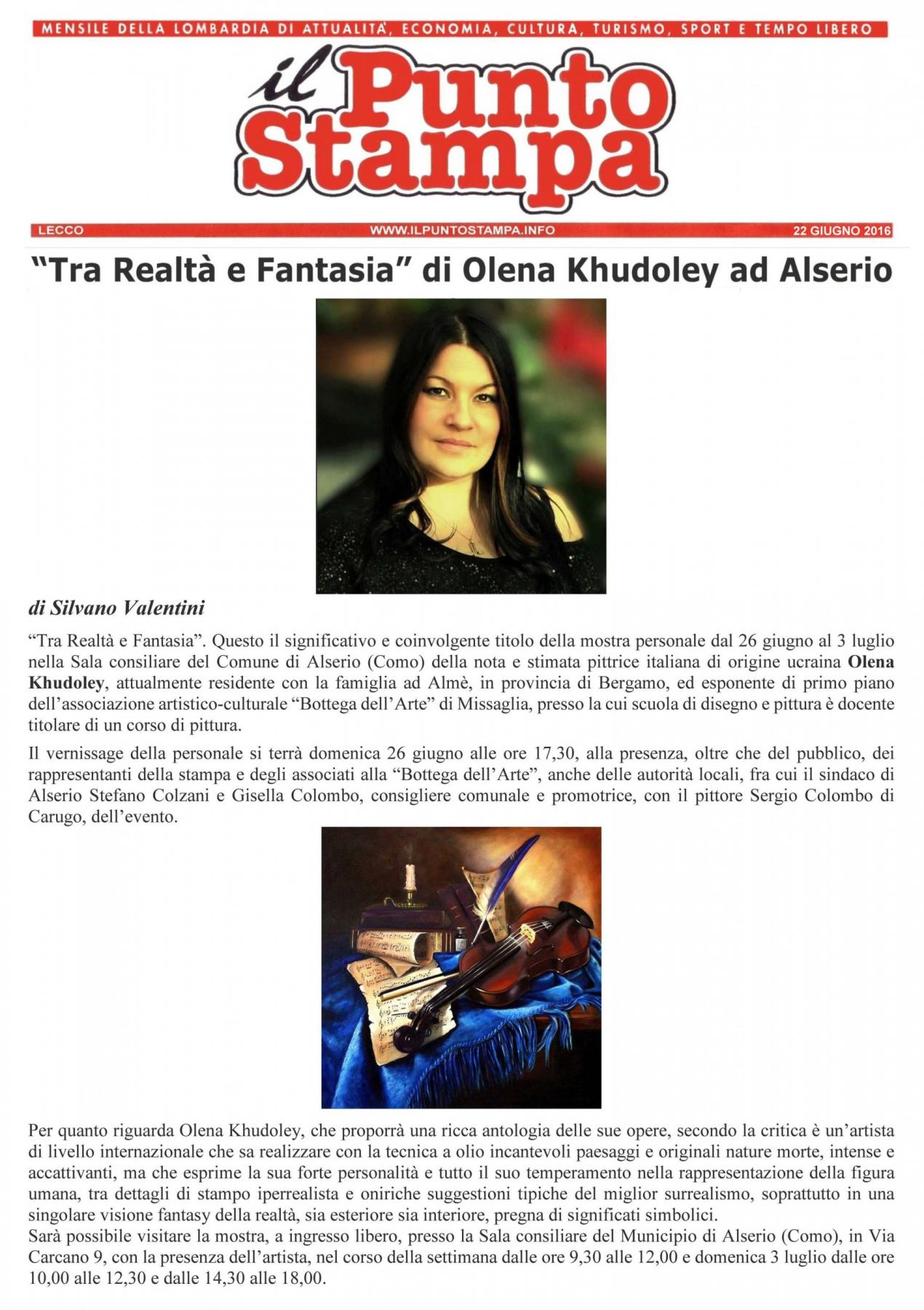 “Tra Realtà e Fantasia” di Olena Khudoley ad Alserio