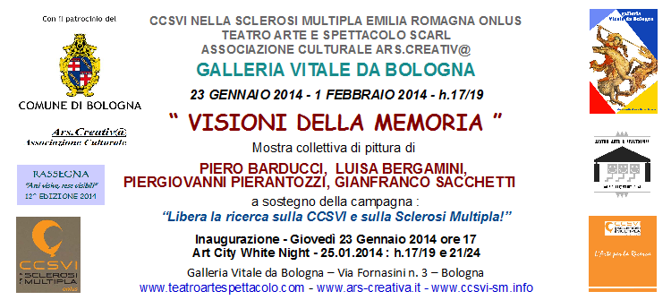 Invito Mostra collettiva "Visioni della Memoria" a Bologna Galleria Vitale da Bologna