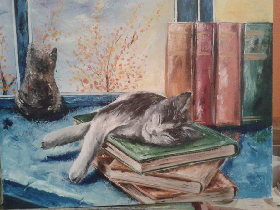 cats and books