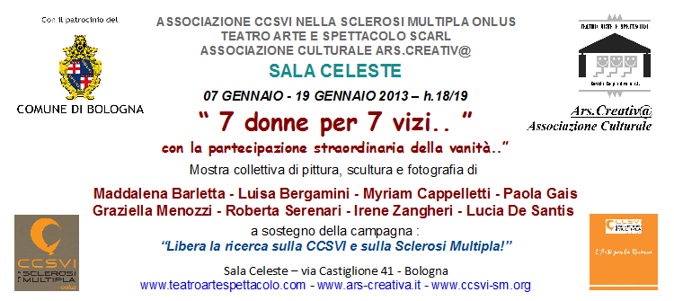 Invito Mostra Collettiva "7 donne per 7 vizi.. con la partecipazione straordinaria della vanità!" in