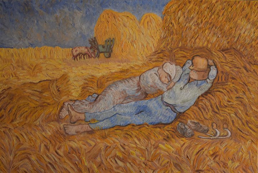 La pausa Omaggio a Vincent Van Gogh Olio 