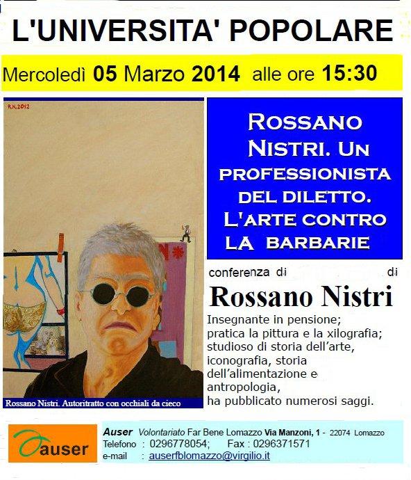 ROSSANO NISTRI - UN PROFESSIONISTA DEL DILETTO.  L'arte contro la barbarie.