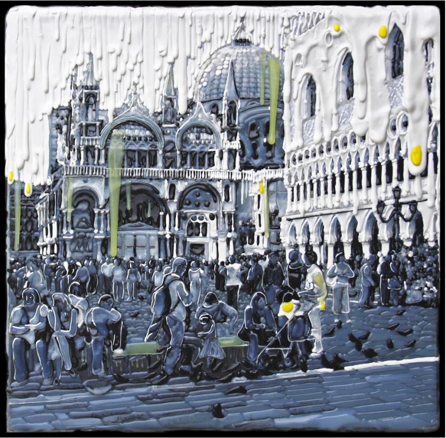 Venezia, piazza S.Marco con uova