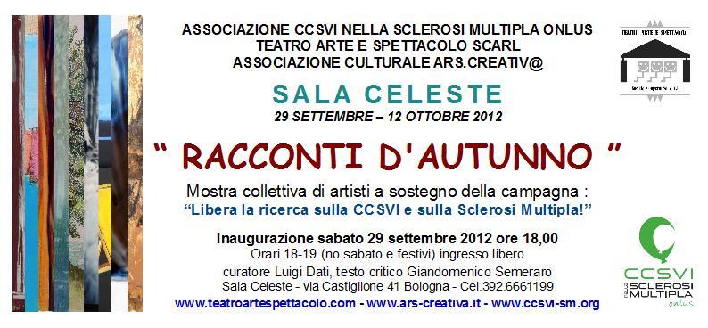 Invito mostra collettiva "Racconti d'Autunno" artisti per la CCSVI-SM