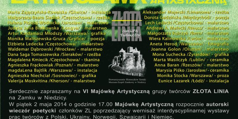 VI Exhibition of Artistic group of artists Golden Line at the Castle in Niedzicy - May 2014