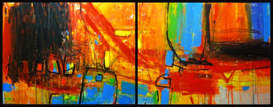 diptych 206x79cm- ink on a metal support-2010 -antonio civitarese+