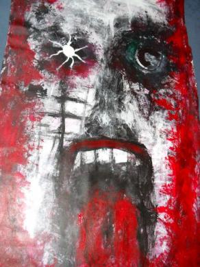 -The scream-Acryl auf Tuch,160 x 80 cm