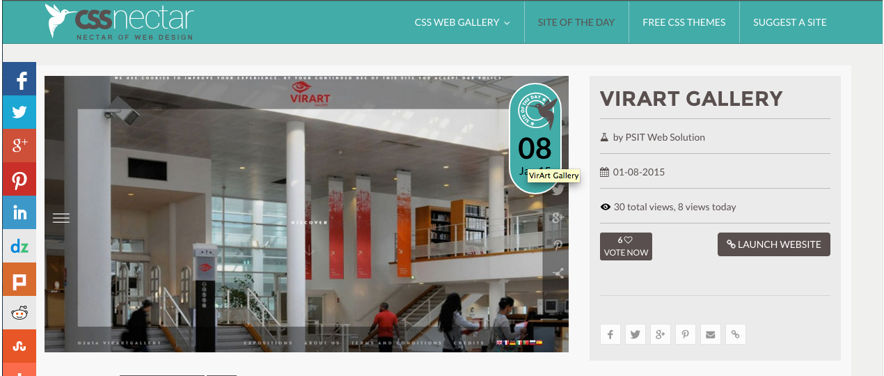 VirArtGallery Site of the day 01/08/2015 CSSNectar