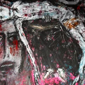 -Voices of the prisoners,victims of torture-Acryl auf Tuch,150 x 150 cm